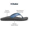 OLUKAI Ho’opio Hau Women’s Beach Sandals, Quick-Dry Flip-Flop Slides, Water Resistant Suede Lining & Wet Grip Soles, Soft Comfort Fit & Arch Support(Blue Fog/Rock)