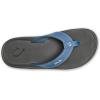 OLUKAI Ho’opio Hau Women’s Beach Sandals, Quick-Dry Flip-Flop Slides, Water Resistant Suede Lining & Wet Grip Soles, Soft Comfort Fit & Arch Support(Blue Fog/Rock)