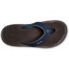 OLUKAI Ho’opio Hau Women’s Beach Sandals, Quick-Dry Flip-Flop Slides, Water Resistant Suede Lining & Wet Grip Soles, Soft Comfort Fit & Arch Support(Blue Depth/Espresso)