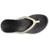 OLUKAI Ho’opio Hau Women’s Beach Sandals, Quick-Dry Flip-Flop Slides, Water Resistant Suede Lining & Wet Grip Soles, Soft Comfort Fit & Arch Support(Bone/Stripe)