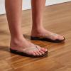 OLUKAI Ho’opio Hau Women’s Beach Sandals, Quick-Dry Flip-Flop Slides, Water Resistant Suede Lining & Wet Grip Soles, Soft Comfort Fit & Arch Support(Bubbly/Dk Java)