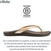 OLUKAI Ho’opio Hau Women’s Beach Sandals, Quick-Dry Flip-Flop Slides, Water Resistant Suede Lining & Wet Grip Soles, Soft Comfort Fit & Arch Support(Bubbly/Dk Java)