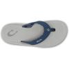 OLUKAI Ho’opio Hau Women’s Beach Sandals, Quick-Dry Flip-Flop Slides, Water Resistant Suede Lining & Wet Grip Soles, Soft Comfort Fit & Arch Support(Coastal Blue/Ash)