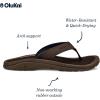 OLUKAI Ho’opio Hau Women’s Beach Sandals, Quick-Dry Flip-Flop Slides, Water Resistant Suede Lining & Wet Grip Soles, Soft Comfort Fit & Arch Support(Dk Wood/Dk Wood)