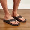 OLUKAI Ho’opio Hau Women’s Beach Sandals, Quick-Dry Flip-Flop Slides, Water Resistant Suede Lining & Wet Grip Soles, Soft Comfort Fit & Arch Support(Dk Wood/Dk Wood)