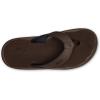 OLUKAI Ho’opio Hau Women’s Beach Sandals, Quick-Dry Flip-Flop Slides, Water Resistant Suede Lining & Wet Grip Soles, Soft Comfort Fit & Arch Support(Dk Wood/Dk Wood)