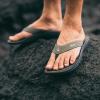OLUKAI Ho’opio Hau Women’s Beach Sandals, Quick-Dry Flip-Flop Slides, Water Resistant Suede Lining & Wet Grip Soles, Soft Comfort Fit & Arch Support(Dusk/Dark Shadow)