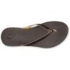 OLUKAI Ho’opio Hau Women’s Beach Sandals, Quick-Dry Flip-Flop Slides, Water Resistant Suede Lining & Wet Grip Soles, Soft Comfort Fit & Arch Support(Onyx/Black)