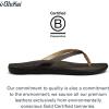 OLUKAI Ho’opio Hau Women’s Beach Sandals, Quick-Dry Flip-Flop Slides, Water Resistant Suede Lining & Wet Grip Soles, Soft Comfort Fit & Arch Support(Onyx/Black)