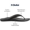 OLUKAI Ho’opio Hau Women’s Beach Sandals, Quick-Dry Flip-Flop Slides, Water Resistant Suede Lining & Wet Grip Soles, Soft Comfort Fit & Arch Support(Onyx/Onyx)