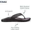 OLUKAI Ho’opio Hau Women’s Beach Sandals, Quick-Dry Flip-Flop Slides, Water Resistant Suede Lining & Wet Grip Soles, Soft Comfort Fit & Arch Support(Pavement/Pavement)