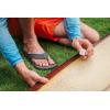 OLUKAI Ho’opio Hau Women’s Beach Sandals, Quick-Dry Flip-Flop Slides, Water Resistant Suede Lining & Wet Grip Soles, Soft Comfort Fit & Arch Support(Pavement/Pavement)