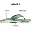 OLUKAI Ho’opio Hau Women’s Beach Sandals, Quick-Dry Flip-Flop Slides, Water Resistant Suede Lining & Wet Grip Soles, Soft Comfort Fit & Arch Support(Pine/Pine)