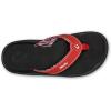 OLUKAI Ho’opio Hau Women’s Beach Sandals, Quick-Dry Flip-Flop Slides, Water Resistant Suede Lining & Wet Grip Soles, Soft Comfort Fit & Arch Support(Red Lava/Black)