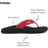 OLUKAI Ho’opio Hau Women’s Beach Sandals, Quick-Dry Flip-Flop Slides, Water Resistant Suede Lining & Wet Grip Soles, Soft Comfort Fit & Arch Support(Red Lava/Black)