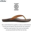 OLUKAI Ho’opio Hau Women’s Beach Sandals, Quick-Dry Flip-Flop Slides, Water Resistant Suede Lining & Wet Grip Soles, Soft Comfort Fit & Arch Support(Sahara/Dk Java)