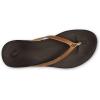 OLUKAI Ho’opio Hau Women’s Beach Sandals, Quick-Dry Flip-Flop Slides, Water Resistant Suede Lining & Wet Grip Soles, Soft Comfort Fit & Arch Support(Sahara/Dk Java)
