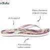 OLUKAI Ho’opio Hau Women’s Beach Sandals, Quick-Dry Flip-Flop Slides, Water Resistant Suede Lining & Wet Grip Soles, Soft Comfort Fit & Arch Support(Silver/Pineapple)