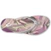 OLUKAI Ho’opio Hau Women’s Beach Sandals, Quick-Dry Flip-Flop Slides, Water Resistant Suede Lining & Wet Grip Soles, Soft Comfort Fit & Arch Support(Silver/Pineapple)