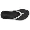 OLUKAI Ho’opio Hau Women’s Beach Sandals, Quick-Dry Flip-Flop Slides, Water Resistant Suede Lining & Wet Grip Soles, Soft Comfort Fit & Arch Support(Silver/Charcoal)