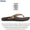 OLUKAI Ho’opio Hau Women’s Beach Sandals, Quick-Dry Flip-Flop Slides, Water Resistant Suede Lining & Wet Grip Soles, Soft Comfort Fit & Arch Support(Tan/Mo’o)