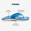 OLUKAI Ho’opio Hau Women’s Beach Sandals, Quick-Dry Flip-Flop Slides, Water Resistant Suede Lining & Wet Grip Soles, Soft Comfort Fit & Arch Support(Tropic Blue/Tropic Blue)