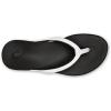 OLUKAI Ho’opio Hau Women’s Beach Sandals, Quick-Dry Flip-Flop Slides, Water Resistant Suede Lining & Wet Grip Soles, Soft Comfort Fit & Arch Support(White/Onyx)