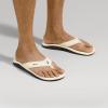 OLUKAI Ho’opio Hau Women’s Beach Sandals, Quick-Dry Flip-Flop Slides, Water Resistant Suede Lining & Wet Grip Soles, Soft Comfort Fit & Arch Support(White Sand/Deepest Depths)