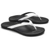 OLUKAI Ho’opio Malua Women’s Water Friendly Sandals, Flip Flops for Beach & Everyday, Arch Support & Comfort Fit(Bright White/Bright White)