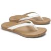 OLUKAI Ho’opio Malua Women’s Water Friendly Sandals, Flip Flops for Beach & Everyday, Arch Support & Comfort Fit(Bright White/Warm Sand)