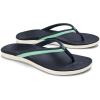 OLUKAI Ho’opio Malua Women’s Water Friendly Sandals, Flip Flops for Beach & Everyday, Arch Support & Comfort Fit(Trench Blue/Paradise)
