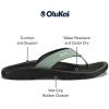OLUKAI Ohana Men’s Beach Sandals, Water Resistant Flip Flops, Arch Support & Comfort Fit, Lightweight & Durable, Enhanced Grip & Traction, Seagreen/Black, 11
