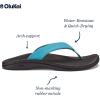 OLUKAI Ohana Women’s Beach Sandals, Water Resistant Flip Flops, Arch Support & Comfort Fit, Lightweight & Durable, Enhanced Grip & Traction(Blue Mist/Black)