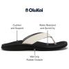 OLUKAI Ohana Women’s Beach Sandals, Water Resistant Flip Flops, Arch Support & Comfort Fit, Lightweight & Durable, Enhanced Grip & Traction(Bright White/Black)