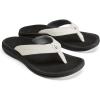 OLUKAI Ohana Women’s Beach Sandals, Water Resistant Flip Flops, Arch Support & Comfort Fit, Lightweight & Durable, Enhanced Grip & Traction(Bright White/Black)