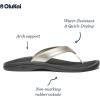 OLUKAI Ohana Women’s Beach Sandals, Water Resistant Flip Flops, Arch Support & Comfort Fit, Lightweight & Durable, Enhanced Grip & Traction(Bubbly/Black)