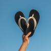 OLUKAI Ohana Women’s Beach Sandals, Water Resistant Flip Flops, Arch Support & Comfort Fit, Lightweight & Durable, Enhanced Grip & Traction(Bubbly/Black)