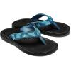 OLUKAI Ohana Women’s Beach Sandals, Water Resistant Flip Flops, Arch Support & Comfort Fit, Lightweight & Durable, Enhanced Grip & Traction(Deep Water/Hua)