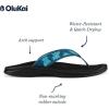 OLUKAI Ohana Women’s Beach Sandals, Water Resistant Flip Flops, Arch Support & Comfort Fit, Lightweight & Durable, Enhanced Grip & Traction(Deep Water/Hua)
