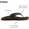 OLUKAI Ohana Women’s Beach Sandals, Water Resistant Flip Flops, Arch Support & Comfort Fit, Lightweight & Durable, Enhanced Grip & Traction(Dk Java/Dk Java)
