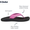 OLUKAI Ohana Women’s Beach Sandals, Water Resistant Flip Flops, Arch Support & Comfort Fit, Lightweight & Durable, Enhanced Grip & Traction(Dragon Fruit/Black)