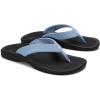 OLUKAI Ohana Women’s Beach Sandals, Water Resistant Flip Flops, Arch Support & Comfort Fit, Lightweight & Durable, Enhanced Grip & Traction(Ocean Fog/Black)