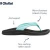 OLUKAI Ohana Women’s Beach Sandals, Water Resistant Flip Flops, Arch Support & Comfort Fit, Lightweight & Durable, Enhanced Grip & Traction(Sea Glass/Black)
