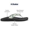 OLUKAI Ohana Women’s Beach Sandals, Water Resistant Flip Flops, Arch Support & Comfort Fit, Lightweight & Durable, Enhanced Grip & Traction(Silver Pine/Pua)
