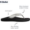 OLUKAI Ohana Women’s Beach Sandals, Water Resistant Flip Flops, Arch Support & Comfort Fit, Lightweight & Durable, Enhanced Grip & Traction(Silver/Orchid)
