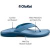 OLUKAI Ohana Women’s Beach Sandals, Water Resistant Flip Flops, Arch Support & Comfort Fit, Lightweight & Durable, Enhanced Grip & Traction(Trench Blue/Trench Blue)