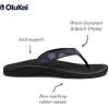 OLUKAI Ohana Women’s Beach Sandals, Water Resistant Flip Flops, Arch Support & Comfort Fit, Lightweight & Durable, Enhanced Grip & Traction(Trench Blue/Orchid)