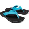 OLUKAI Ohana Women’s Beach Sandals, Water Resistant Flip Flops, Arch Support & Comfort Fit, Lightweight & Durable, Enhanced Grip & Traction(Turquoise/Onyx)
