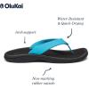 OLUKAI Ohana Women’s Beach Sandals, Water Resistant Flip Flops, Arch Support & Comfort Fit, Lightweight & Durable, Enhanced Grip & Traction(Turquoise/Onyx)