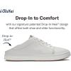 OLUKAI Pehuea Li ‘ILI Women’s Everyday Leather Sneakers, Casual & Versatile Shoes with Drop-in Heel, Soft & Premium Materials, All-Day Comfort & Support(Mist Grey/Mist Grey)